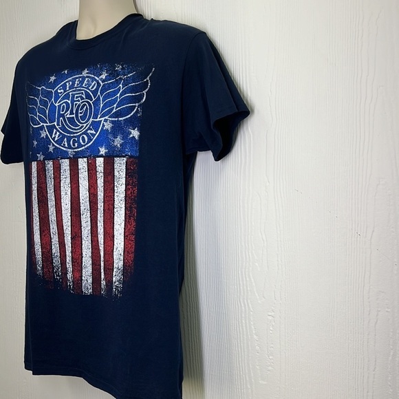 Gildan - REO Speed Wagon 2019 Tour Shirt Navy Blue Short Sleeve T Shirt Medium - Picture 5 of 9